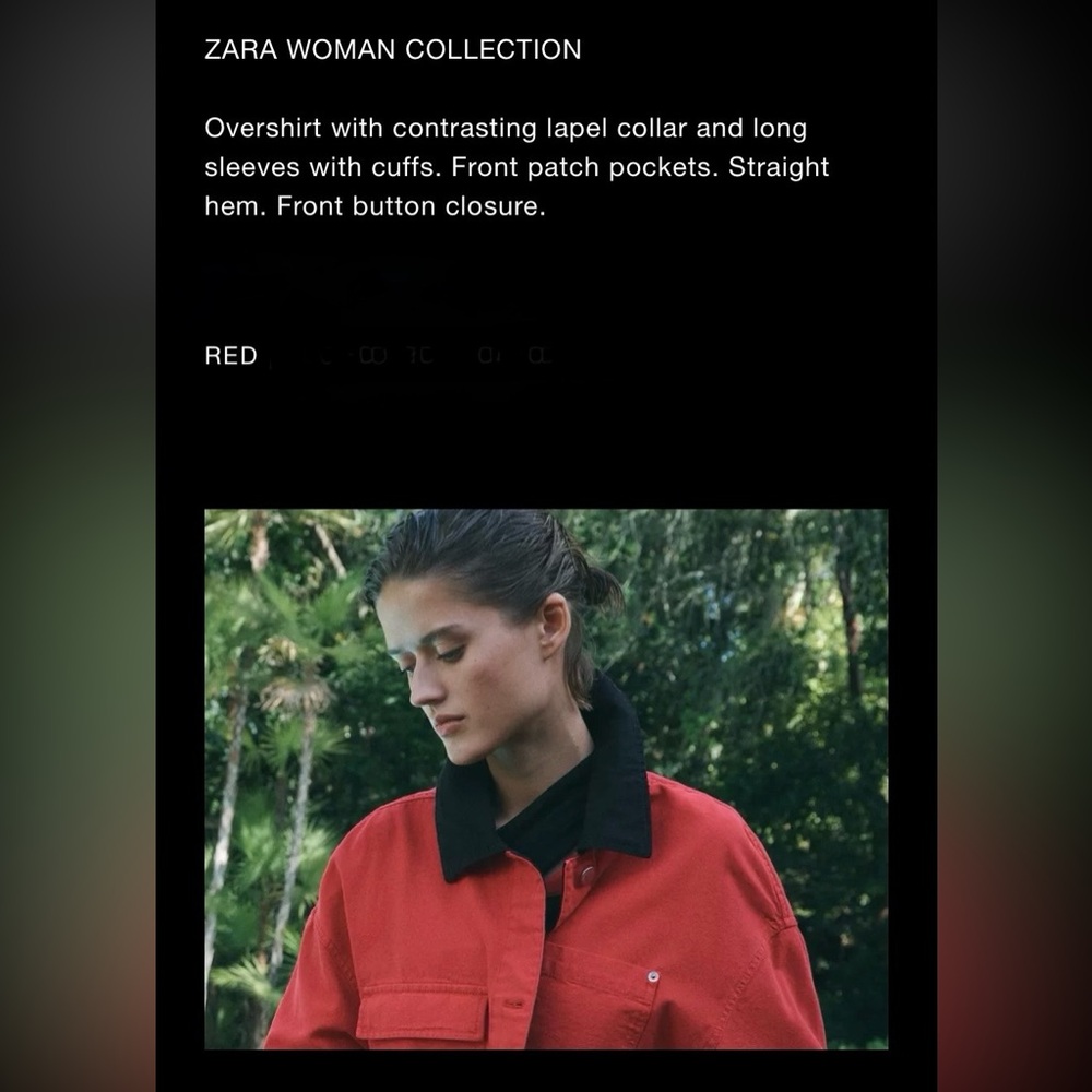 Zara Red & Black Jacket Shacket | Small | Front Patch Pockets | NWT - Picture 2 of 9